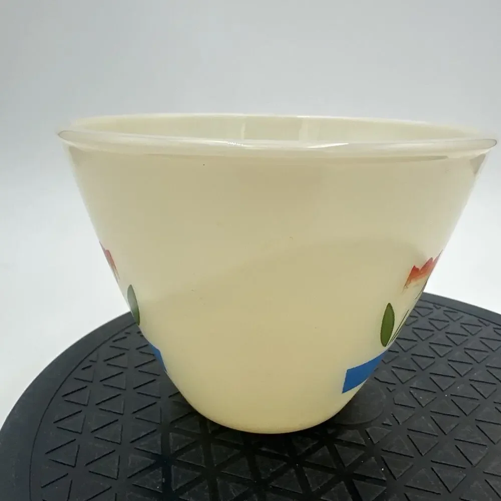 VTG Fire King Oven Ware Tulips on Ivory 4
